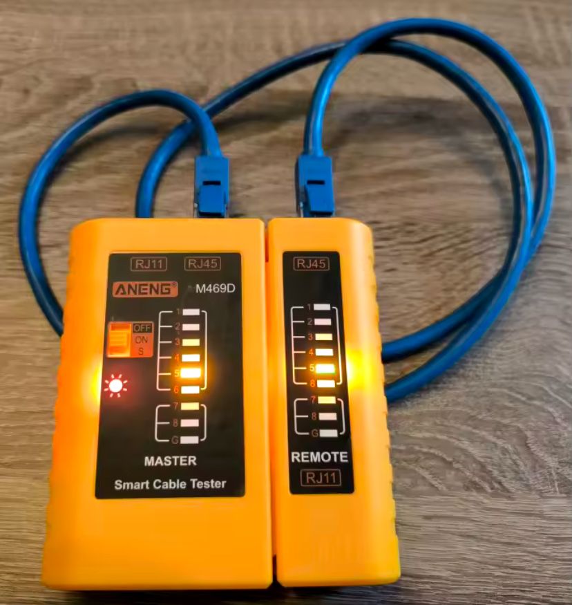Тестер мережевого  інтернет кабелю вітої пари RJ45/RJ11 UTP
