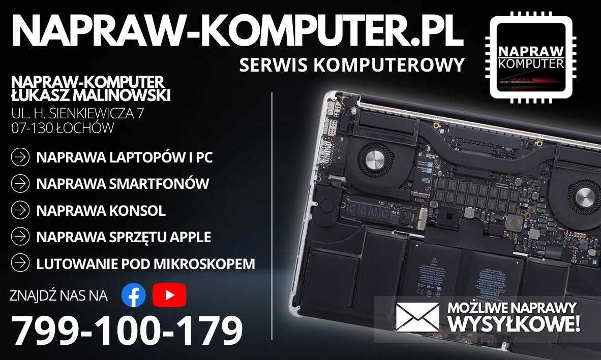 Naprawa laptopów w tym Apple, komputerów PC, konsol, smartfonów!