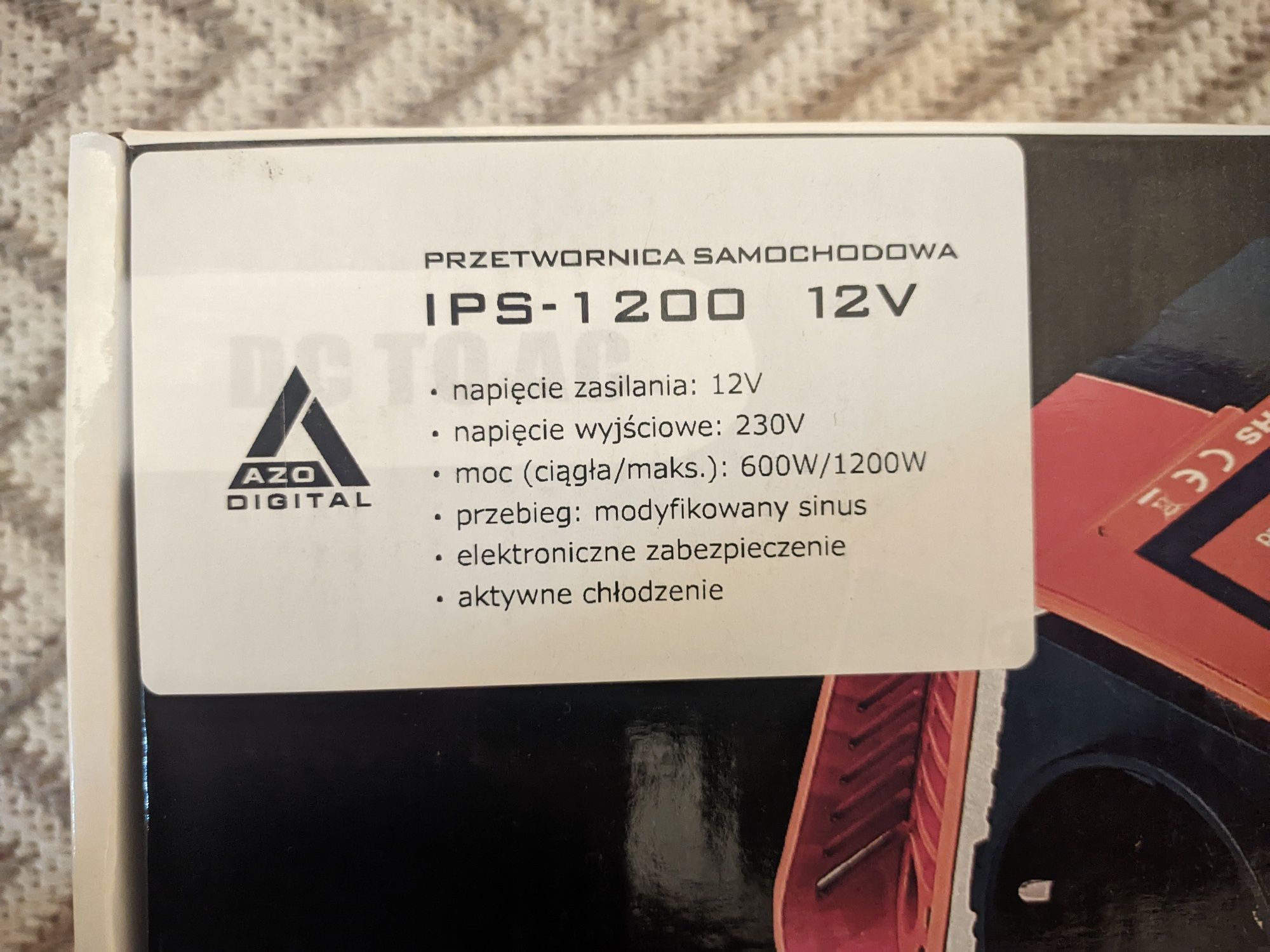 Przetwornica samochodowa 12/230V AZO IPS-1200