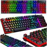 Klawiatura Gamingowa Usb Podświetlana Dla Graczy Rgb Led Membranowa Do