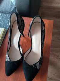 buty damskie czarne koronka 40