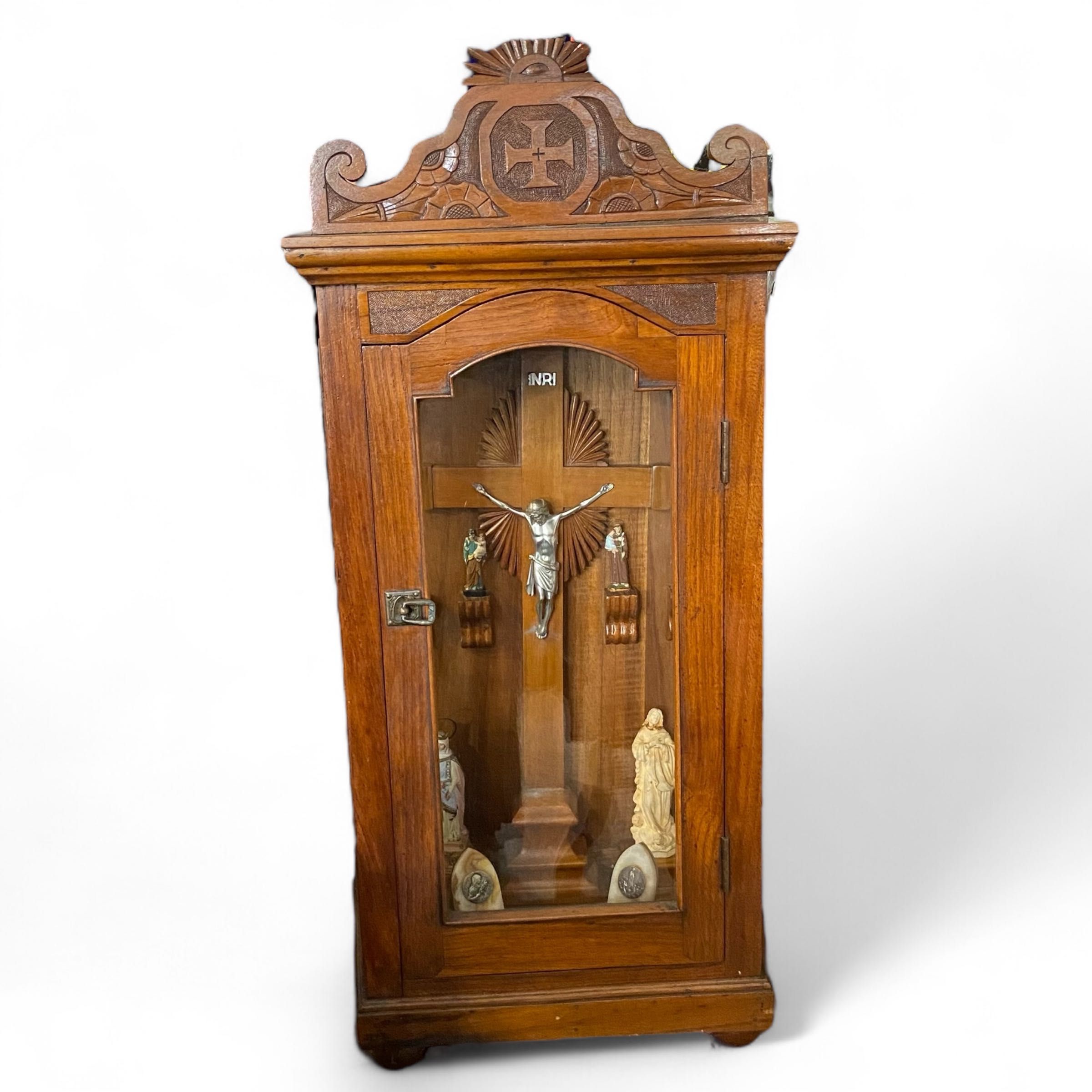 Oratório Vitrine Madeira Antigo Século XIX