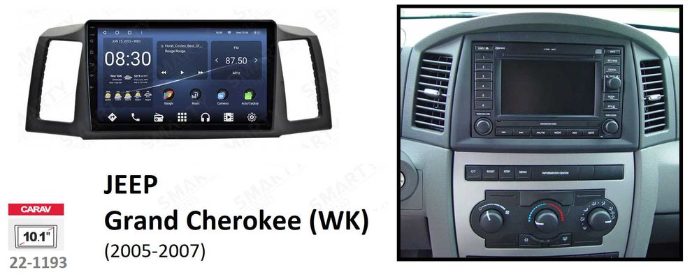 (NOVO) Rádio 2DIN • Jeep GRAND CHEROKEE • (ZJ) (WJ) (WK) • Android GPS