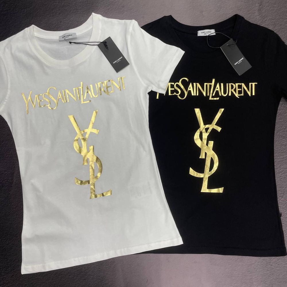 PREMIUM LUXE SALE -40% Женская футболка Yves Saint Laurent белая s-xl
