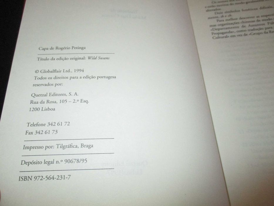 Livro Cisnes Selvagens Três filhas da China Jung Chang