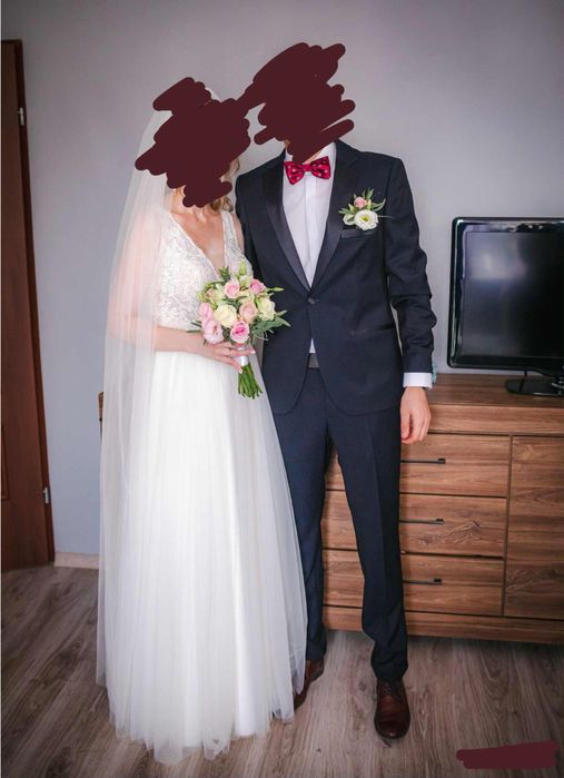 Sprzedam garnitur ślubny 48M. 176/96/86