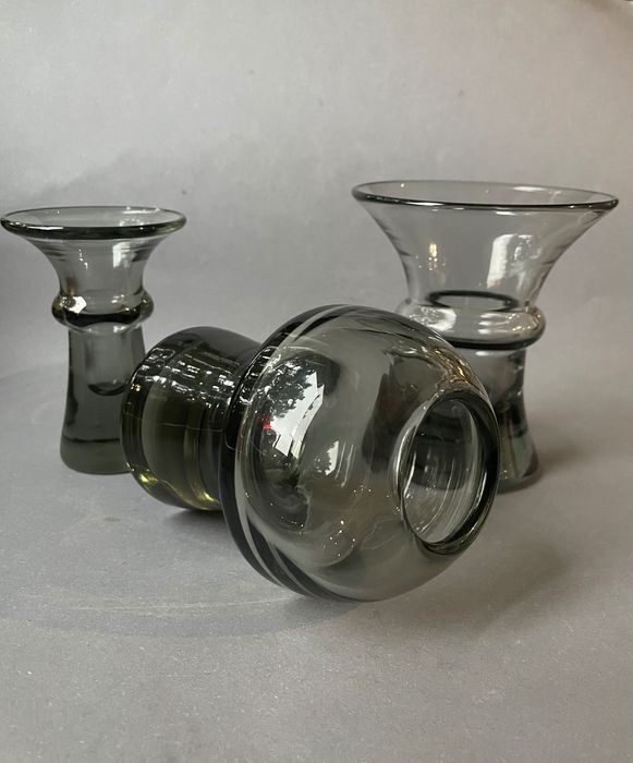 2szt INCO świecznik Horbowy zestaw kolorowe szkło PRL