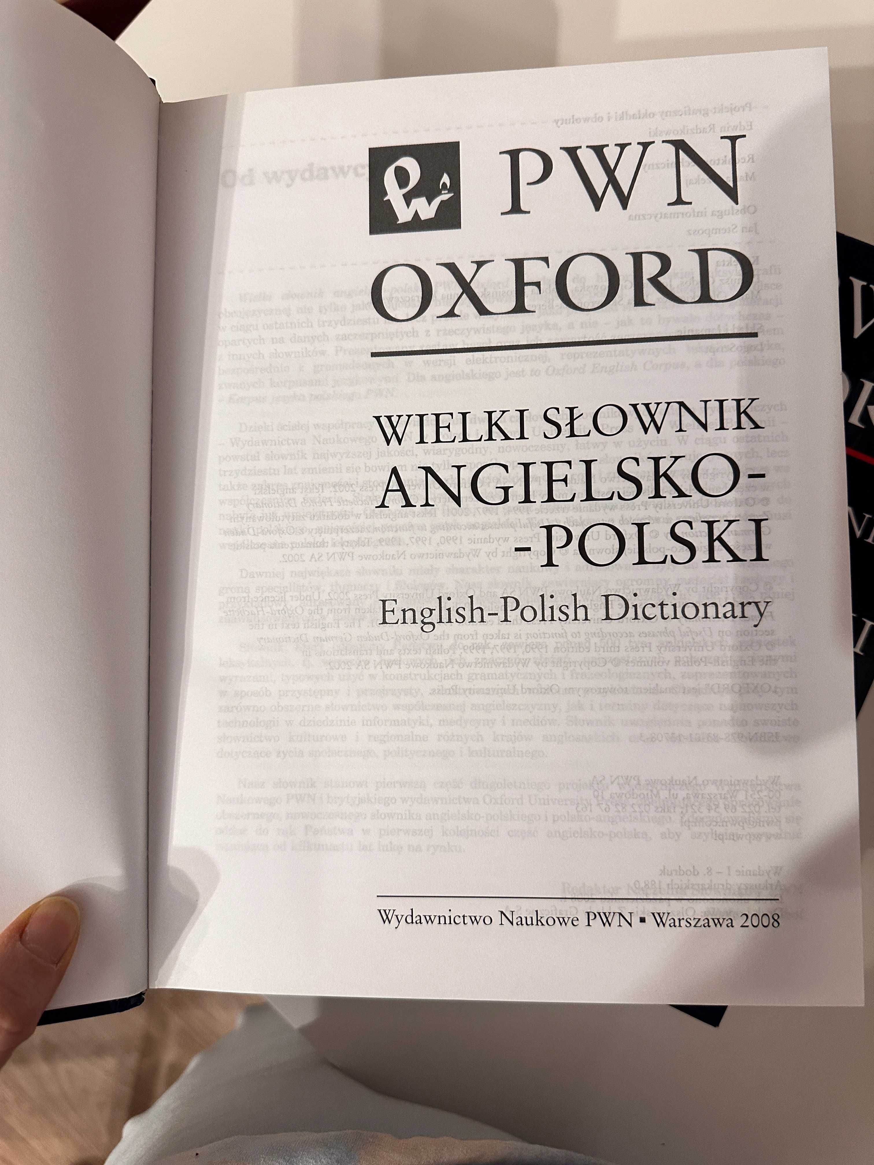 Wielki słownik angielsko-polski polsko-angielski PWN-OXFORD 2008