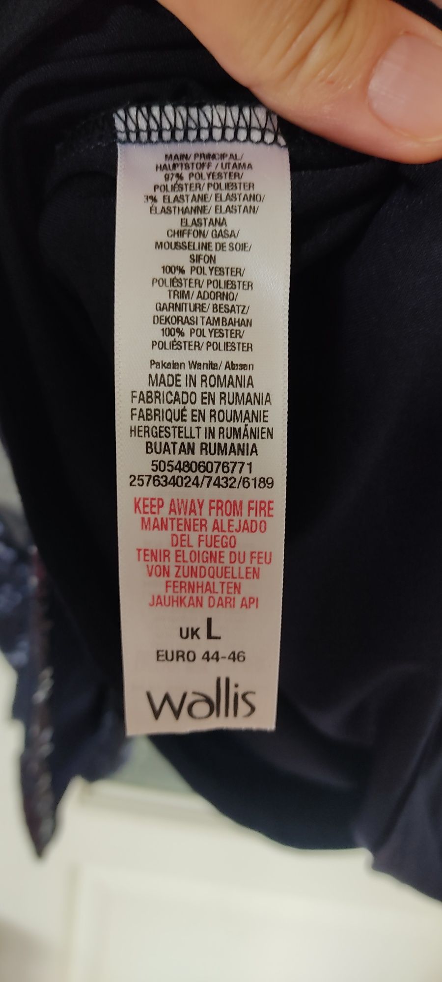 Tunika sukienka bluzka koktajlowa sylwester granatowa+cekiny Wallis L