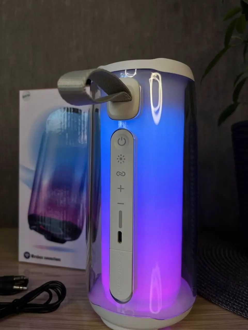 Портативная Блютуз колонка Jbl Pulse 5\Bluetooth 40Вт,Белая