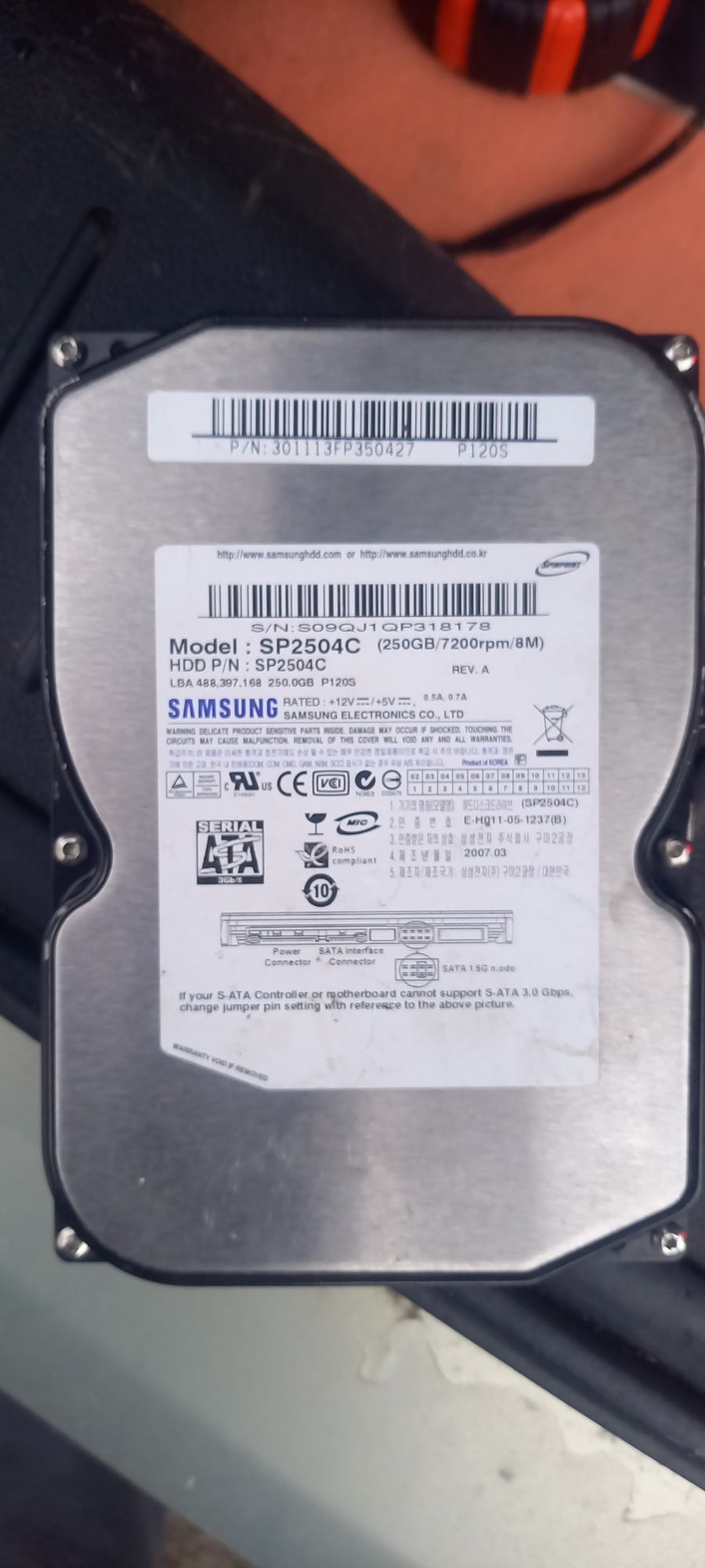 Системний блок Жорсткий диск Samsung  SP2504C на 250 GB
