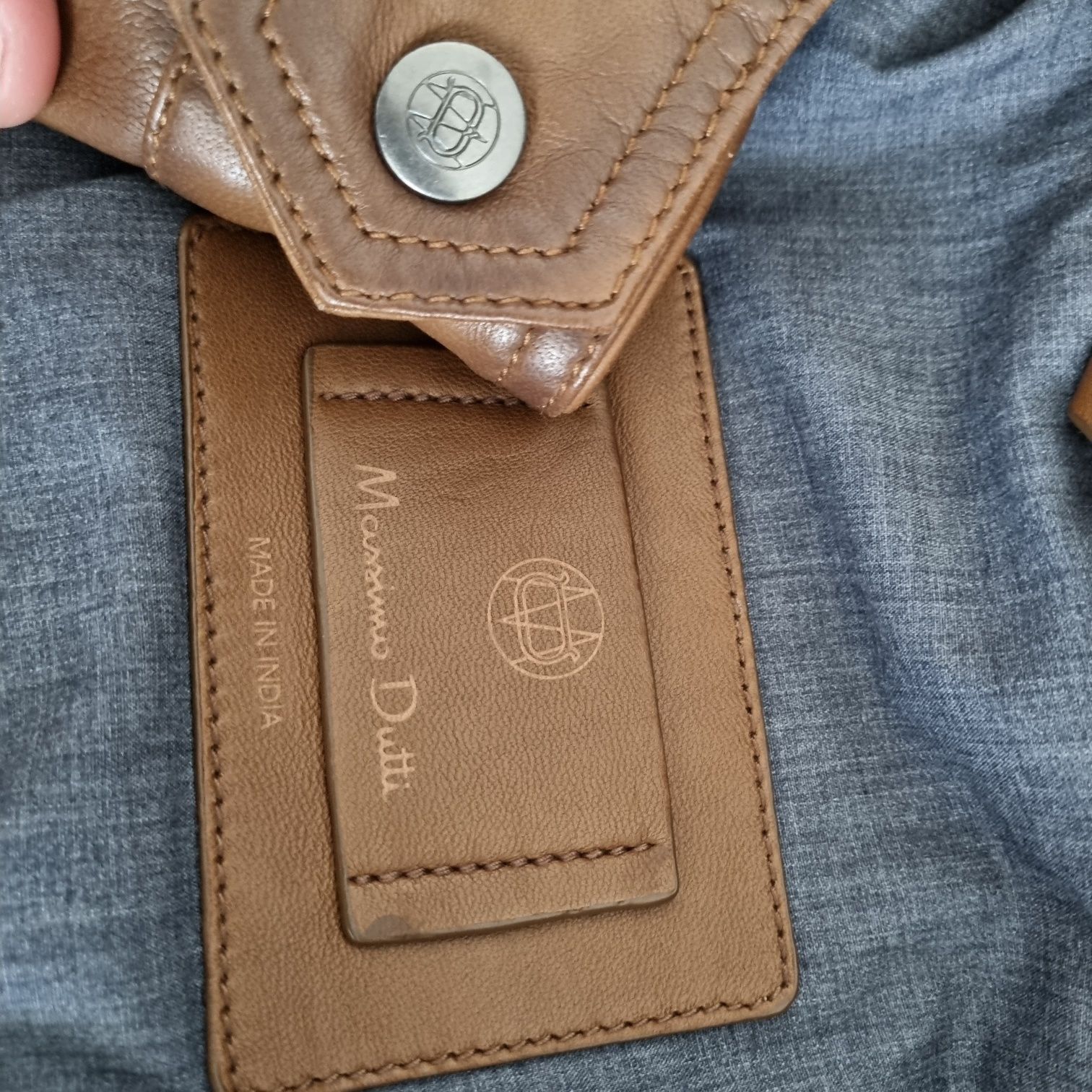 Kurtka skórzana brązowa rozmiar m męska Massimo Dutti