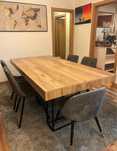 Mesa de jantar extensivel com 6 cadeiras - estilo moderno industrial