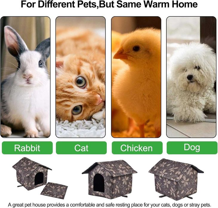 XNSHUN domek buda dla małych zwierząt koty psy króliki składany roz L