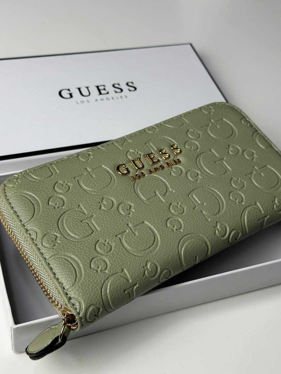 Женский кошелек Guess, оливковый кошелек