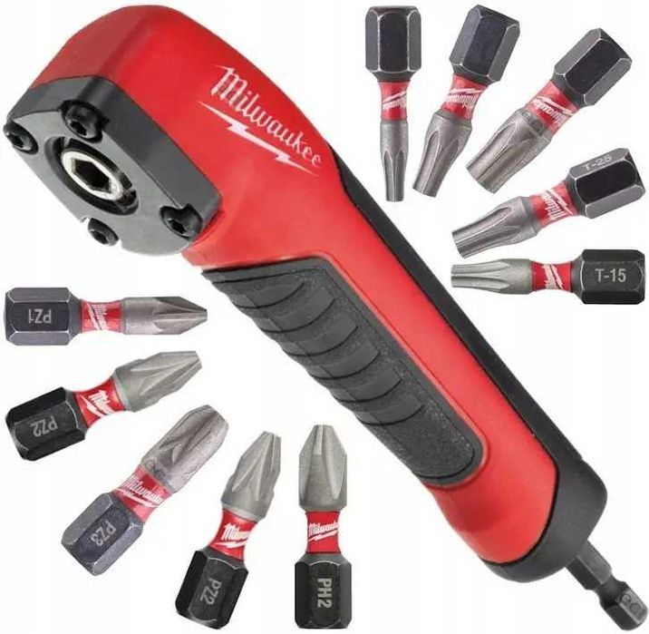 Насадка кутова Milwaukee SHOCKWAVE з бітами (11шт)