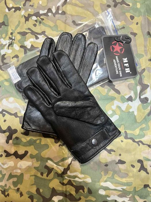 Перчатки утеплені, шкіряні BW чорні MFH