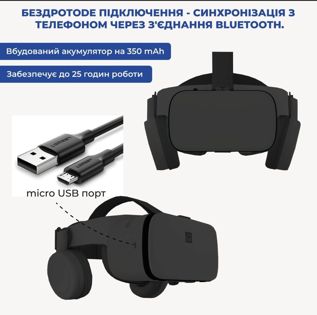 Окуляри віртуальної реальності BOBO 3D VR Z6 для смартфонів з пультом