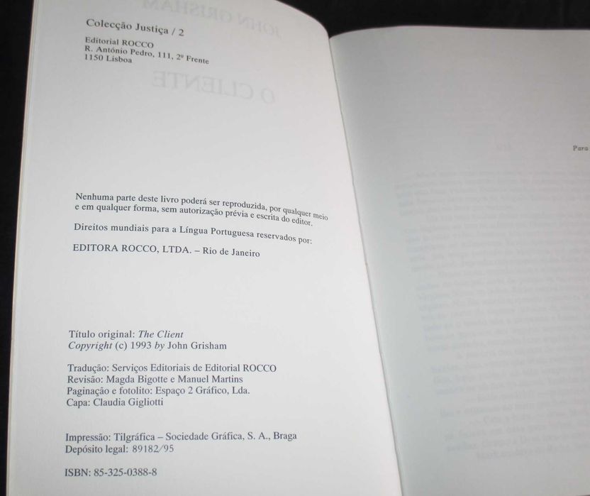 Livro O Cliente John Grisham
