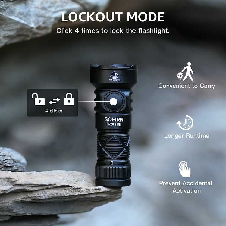 Latarka EDC Sofirn SR20 Mini 1200lm USB-C + akumulator