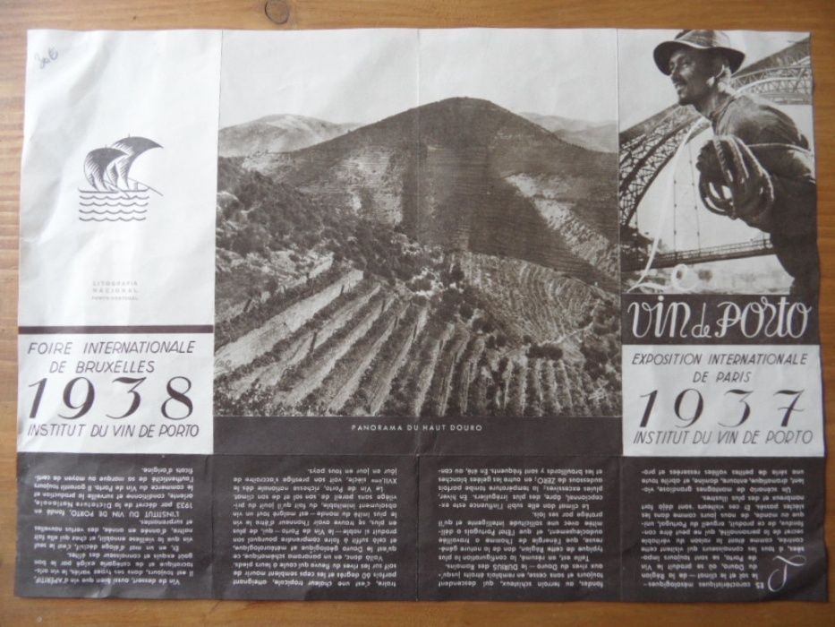 Panfleto Original da Exp. de Paris alusivo ao Vinho do Porto (1937)