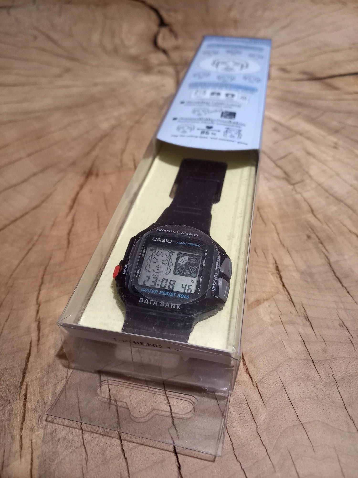 Nowy zegarek Casio Data Bank Vintage Retro 1408 DBJ-21 1995 rok.