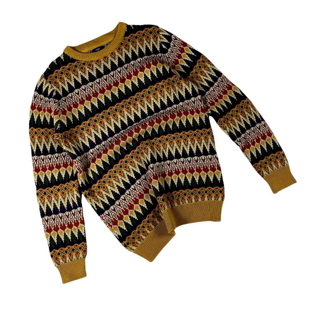 Cotton Traders vintage wzorzysty sweter retro 90s (M/L) 80s y2k