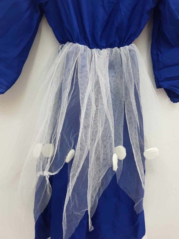 Niebieska sukienka przebranie Krolowa księżniczka r. 110-116. A2118