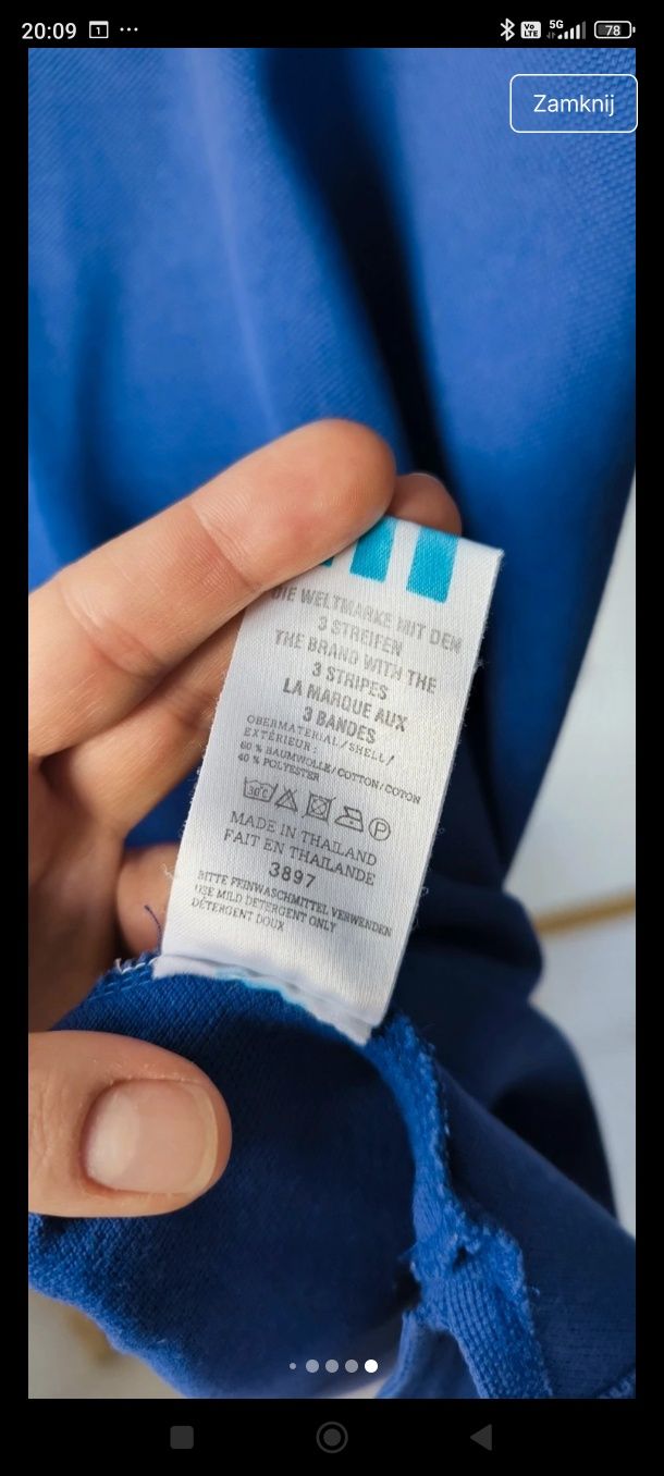 Xl/xxl fioletowa granatowa koszulka polo adidas vintage retro unikat k
