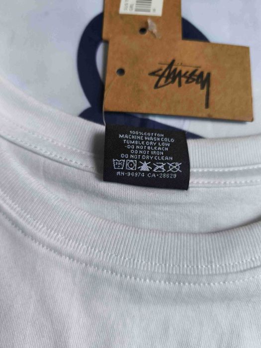 Stussy Męska Biała Koszulka z Nadrukiem M