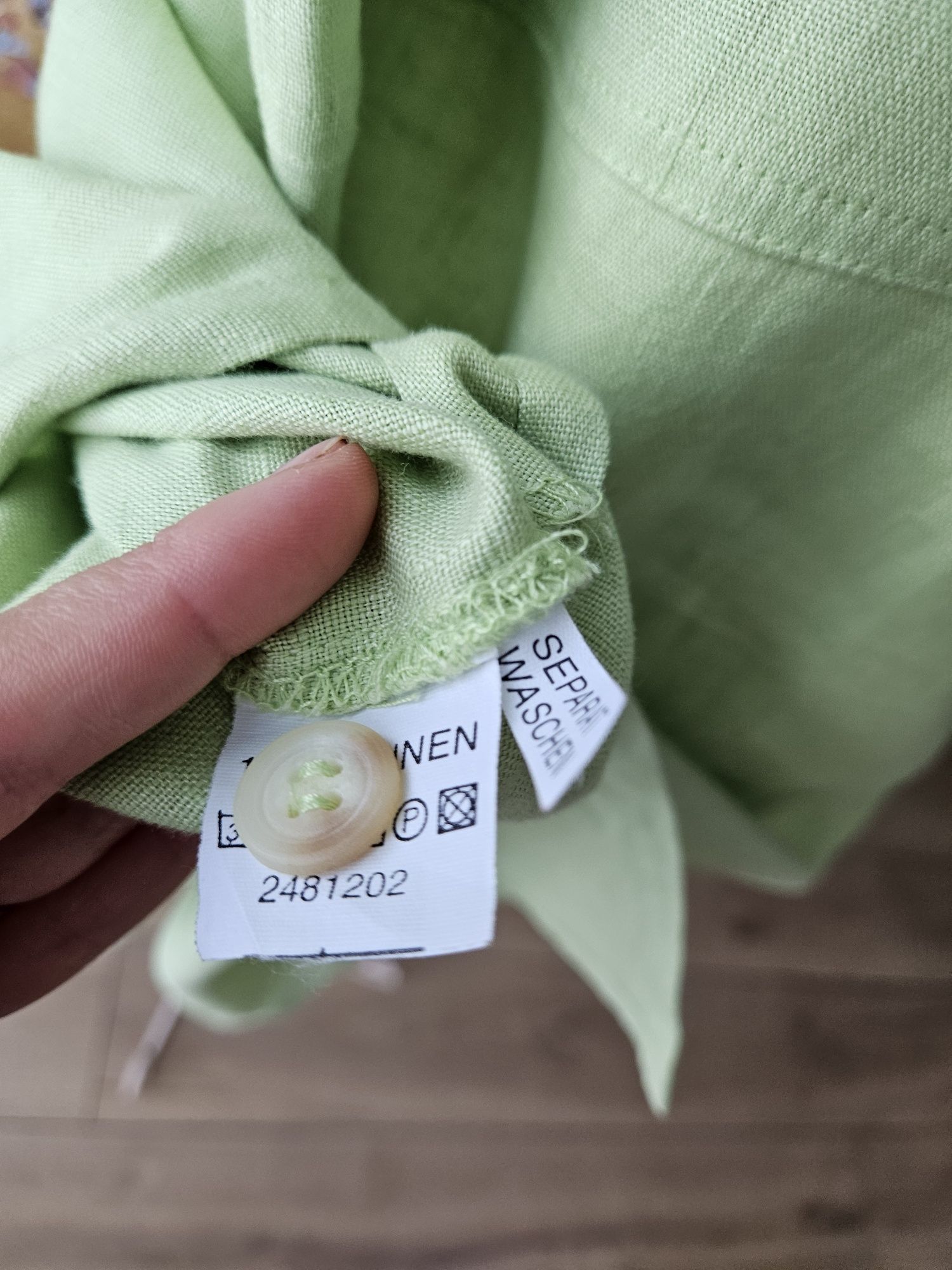 Pistacjowa lniana kamizelka damska / tunika XXL 100% Len plus size let