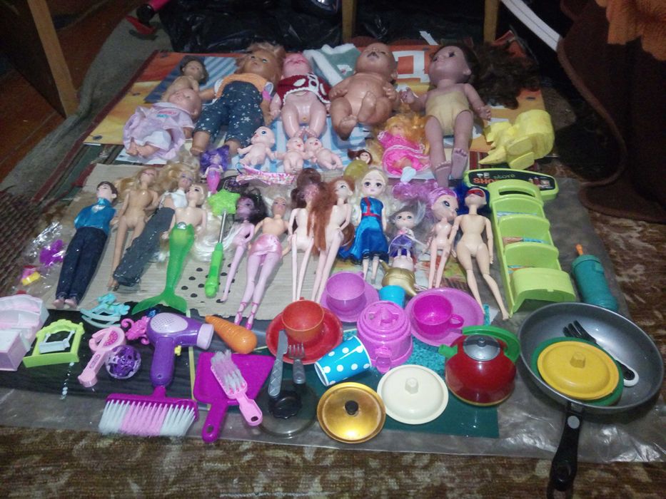 Кукли Барби,Лоли,Пупси говорящие,Посудка.ЛОТОМ Одним