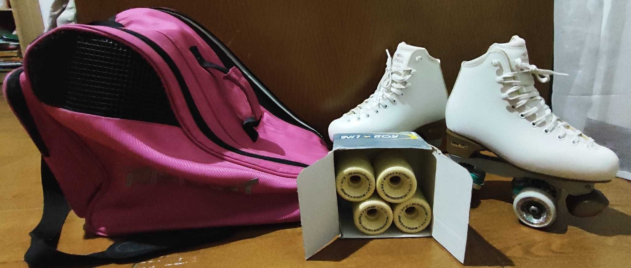 Patins Artísticos Edea completo + Jogo Rodas extra + saco /Tam: 240/36