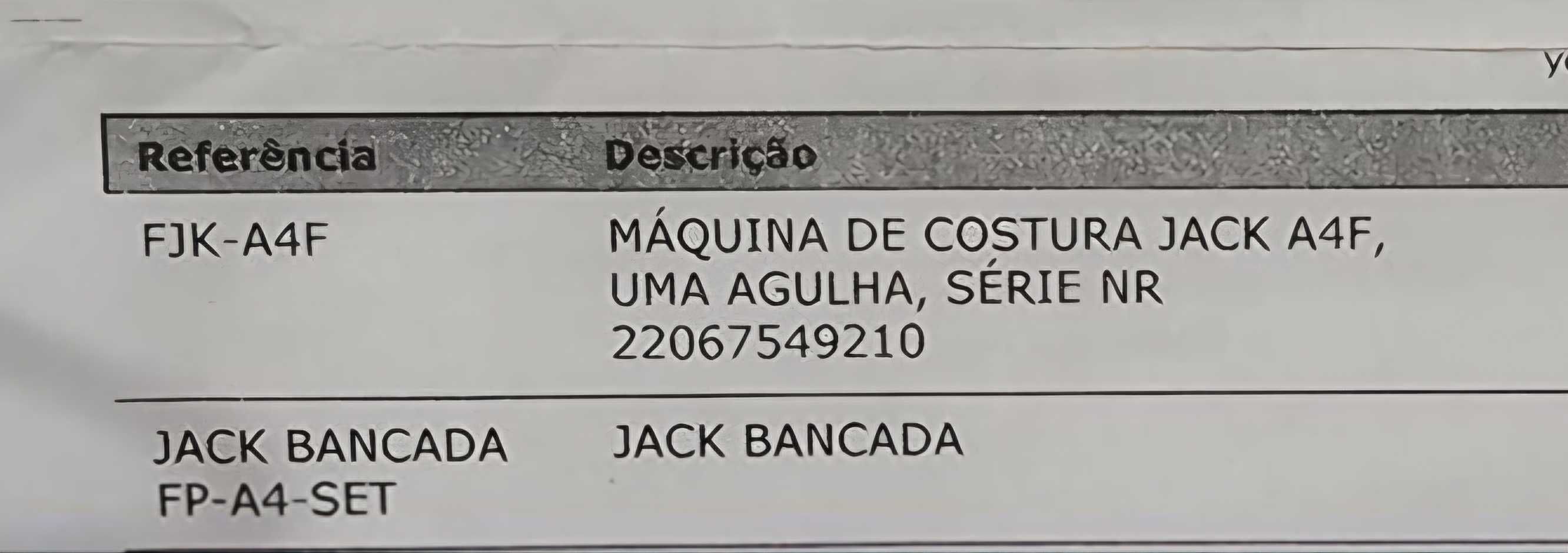 Maquina profissional de costura com bancada