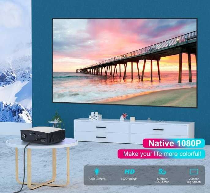 ПРОЕКТОР AAO YG650  + светоотражающее полотно 1080 full 4k