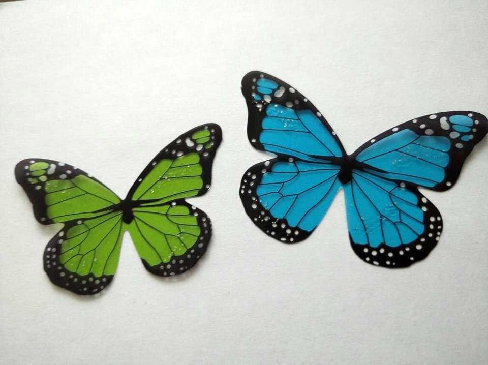Naklejki na ścianę 3D Motyle Kolorowe z czarnym Brokat 19 szt