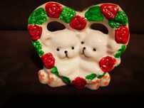 Walentynki.Misie ceramiczne serce.
