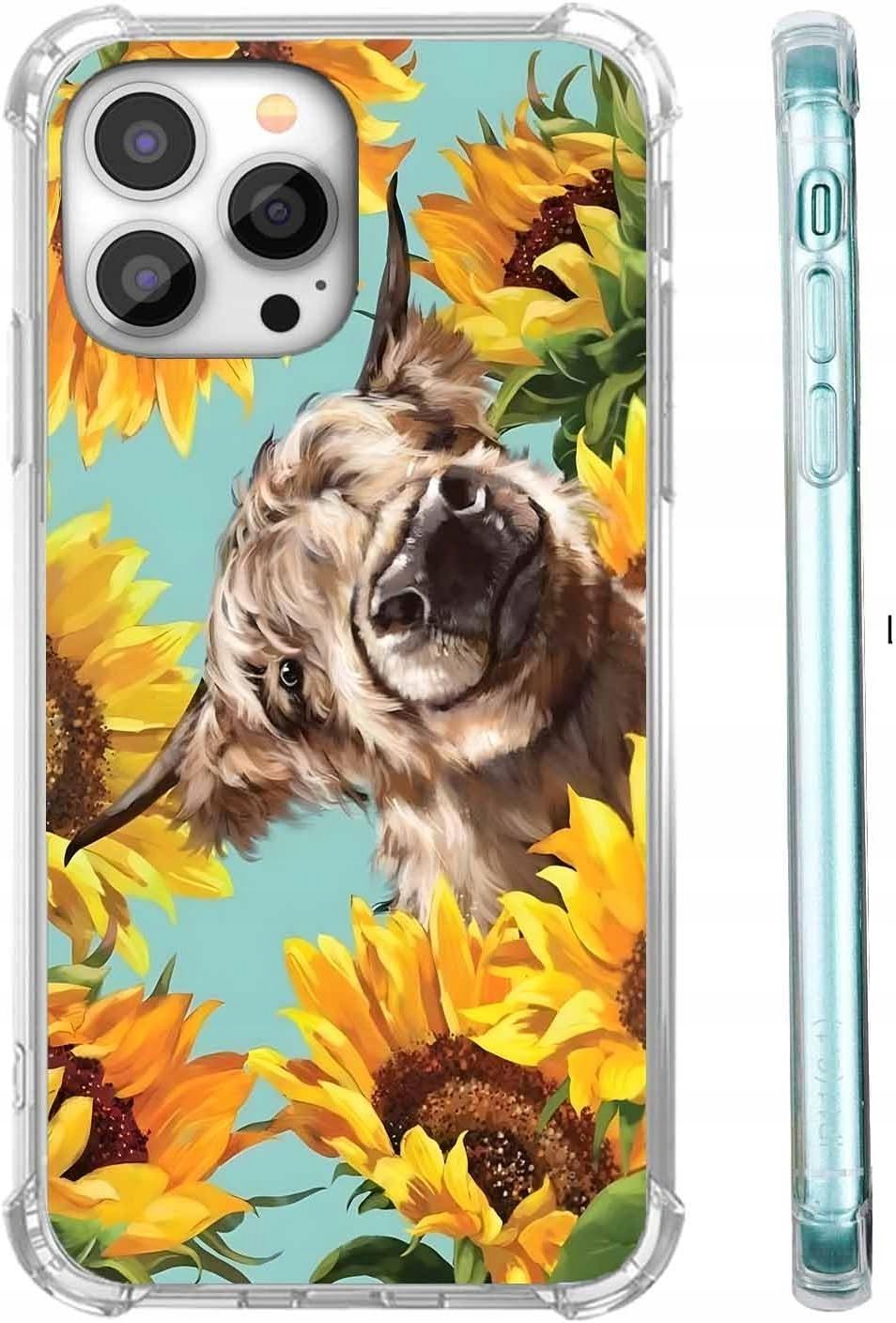 Estetyczne etui TPU do iPhone 11 Pro Max - wzór słonecznika