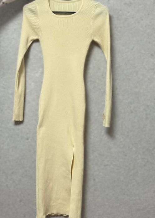 Сукня молочна в рубчик