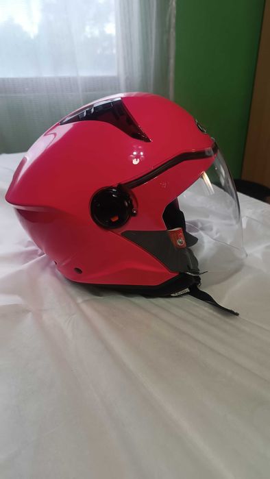 Capacete KYT d-city - liso - fuxia fluo - rosa tamanho S