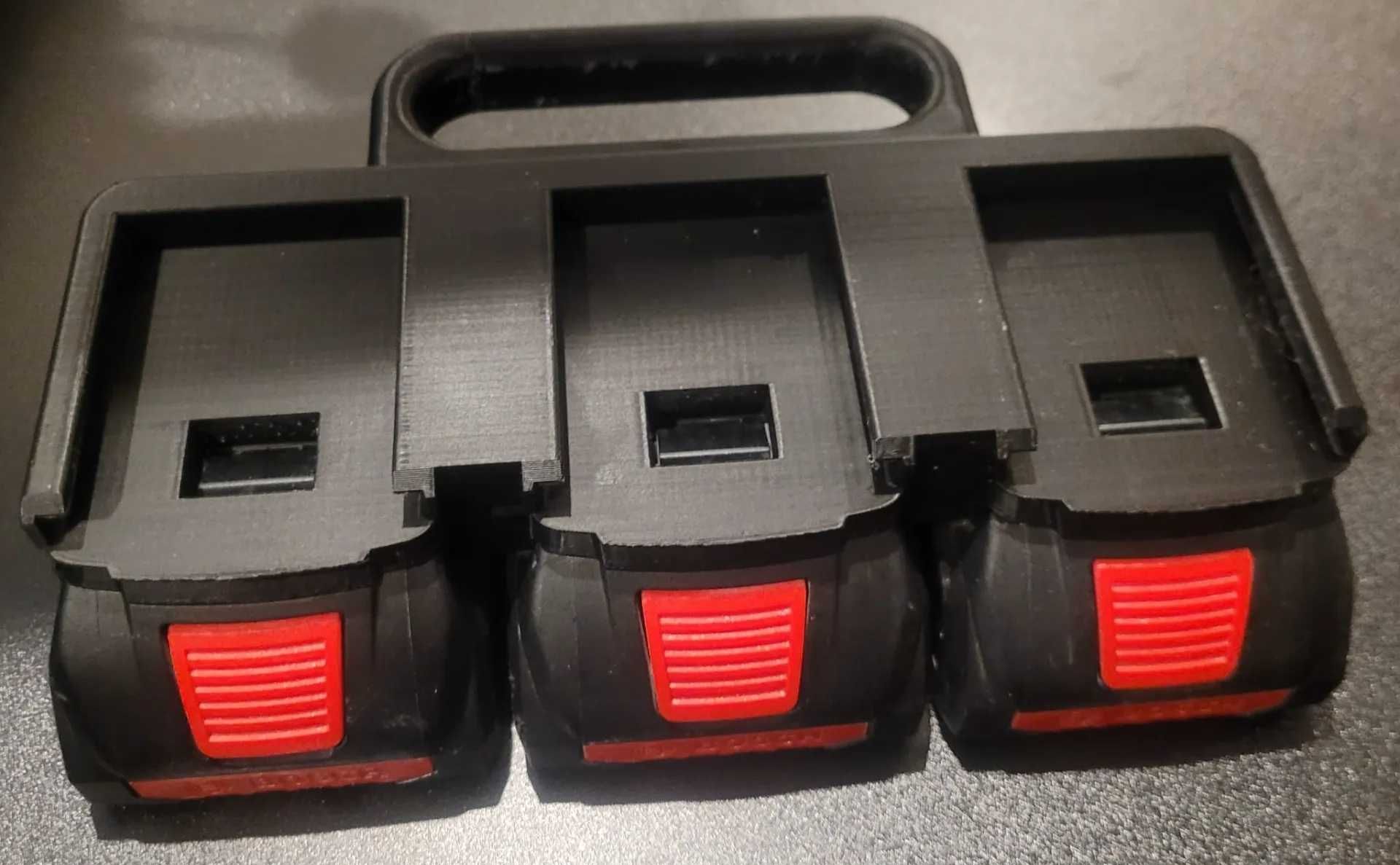 Uchwyt na akumulatory Bosch 18V – organizer na 6 sztuk – druk 3D