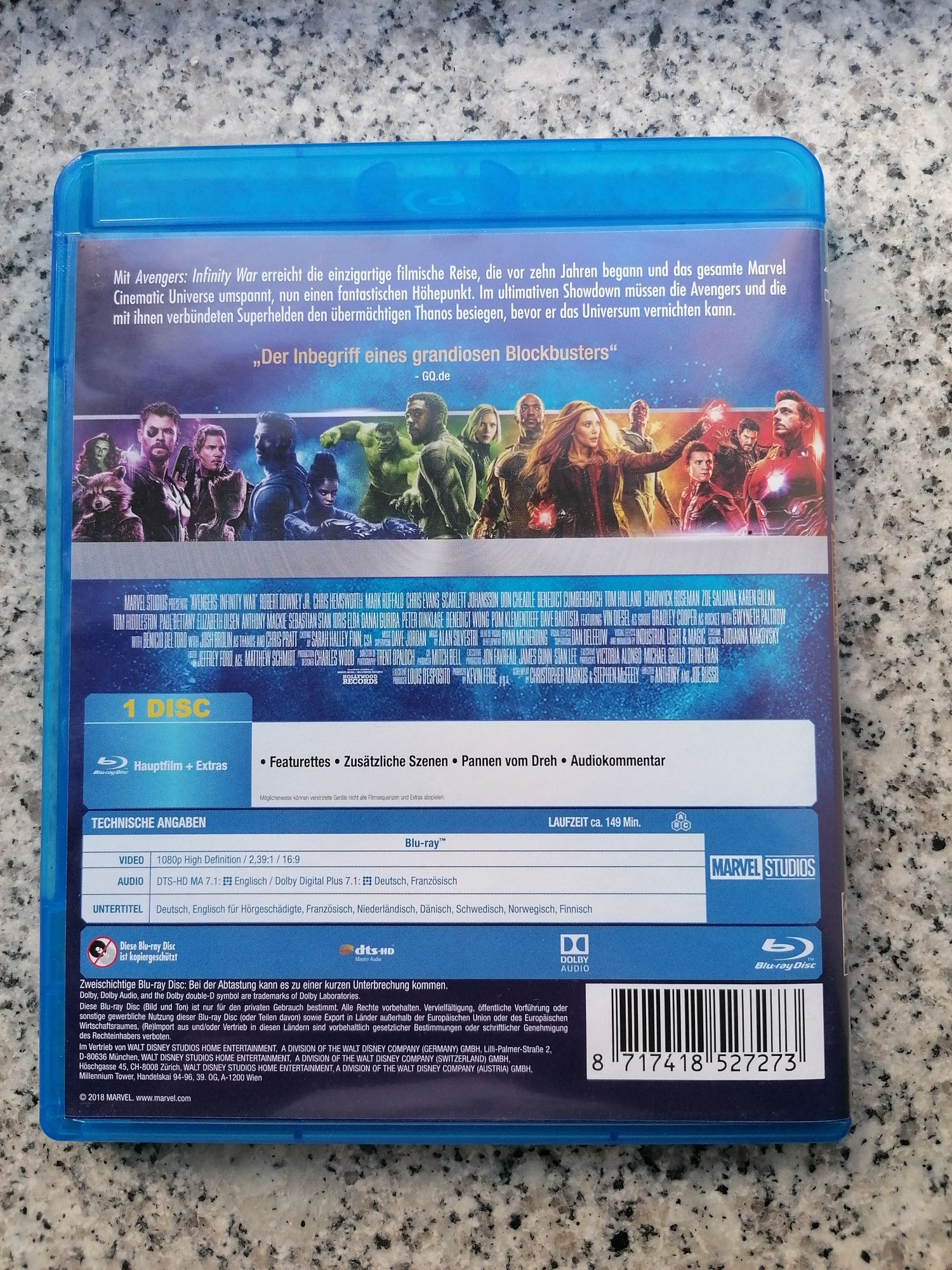 Avengers Infinity War - blu-ray