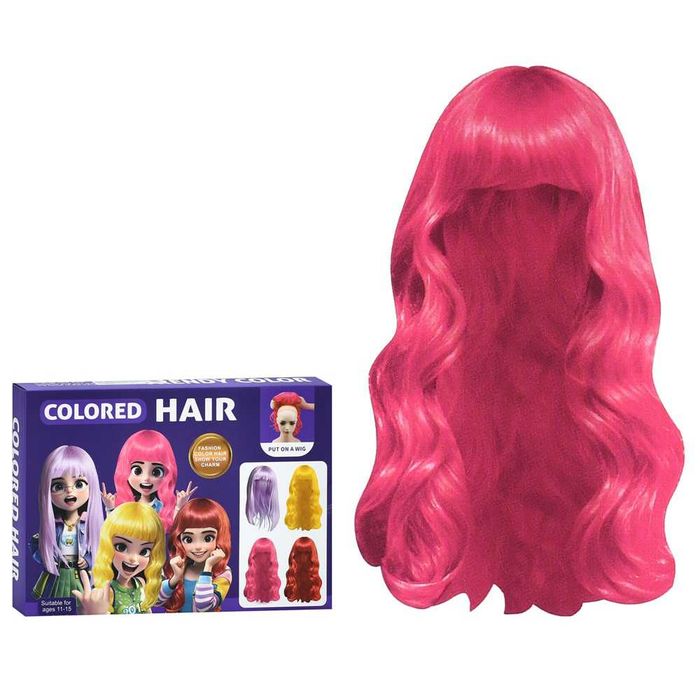 Різні.Дитячий набір аксесуарів "Colored Hair"  перука 34 см, гребінець