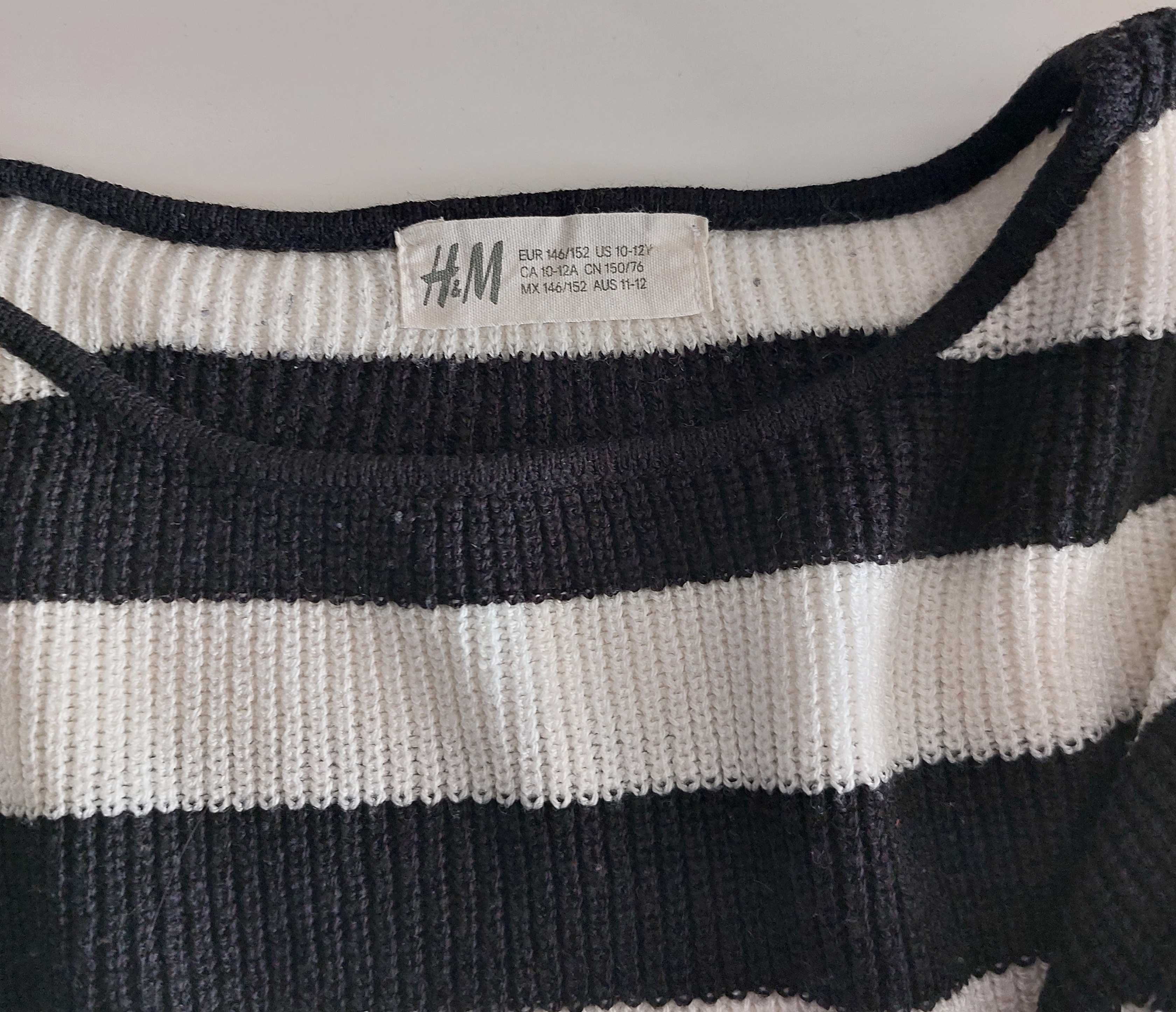 Dwa swetry H&M paski 146/152 Sweter