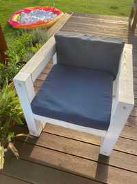 drewniany fotel ogrodowy, solidny, wykonany ręcznie