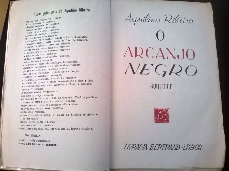 O Arcanjo Negro - Aquilino Ribeiro (portes grátis)