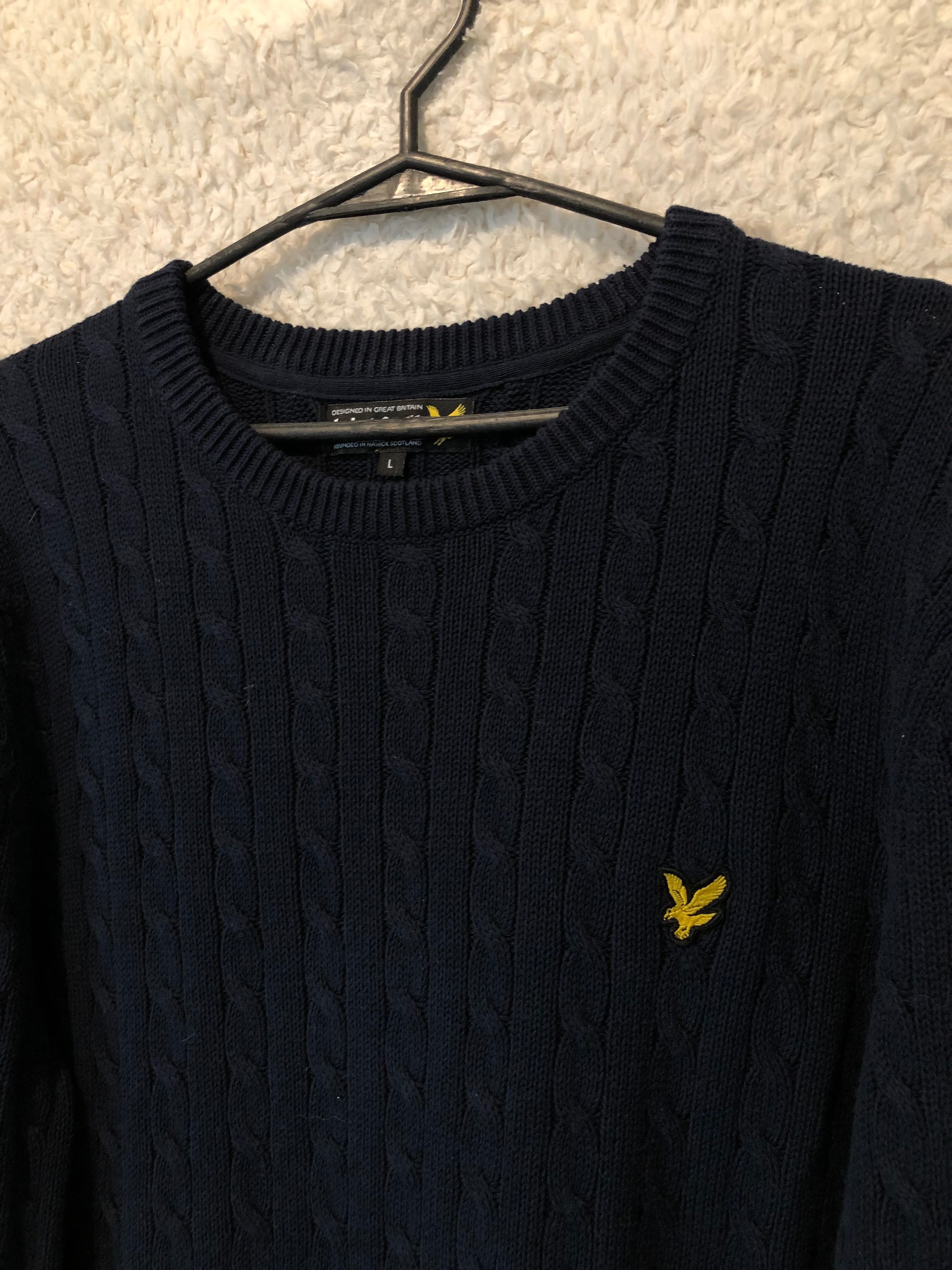 Sweter Warkocz Lyle & Scott Navy