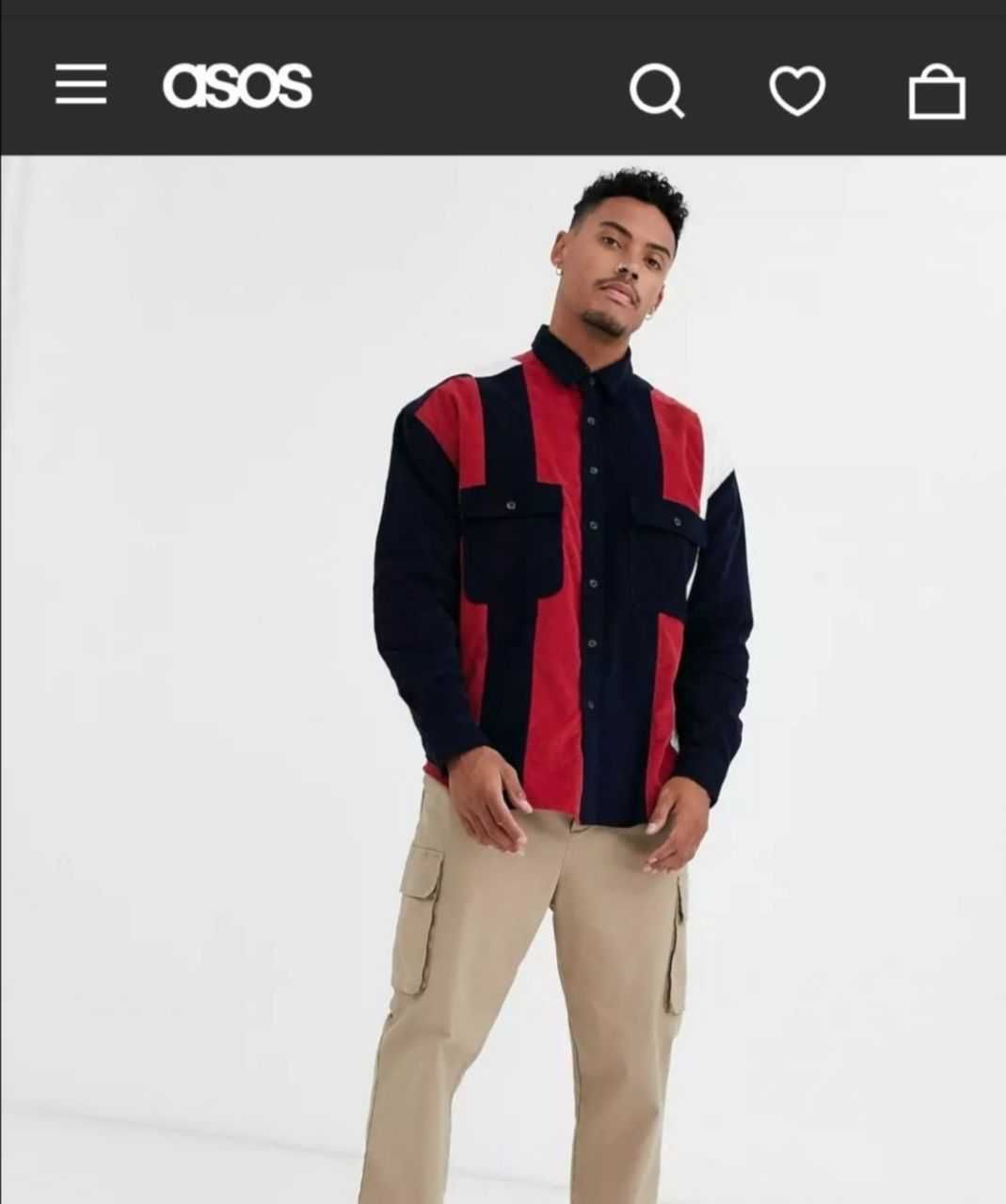 Рубашка Asos design мужская вельветовая овершот стильная S, XS сорочка