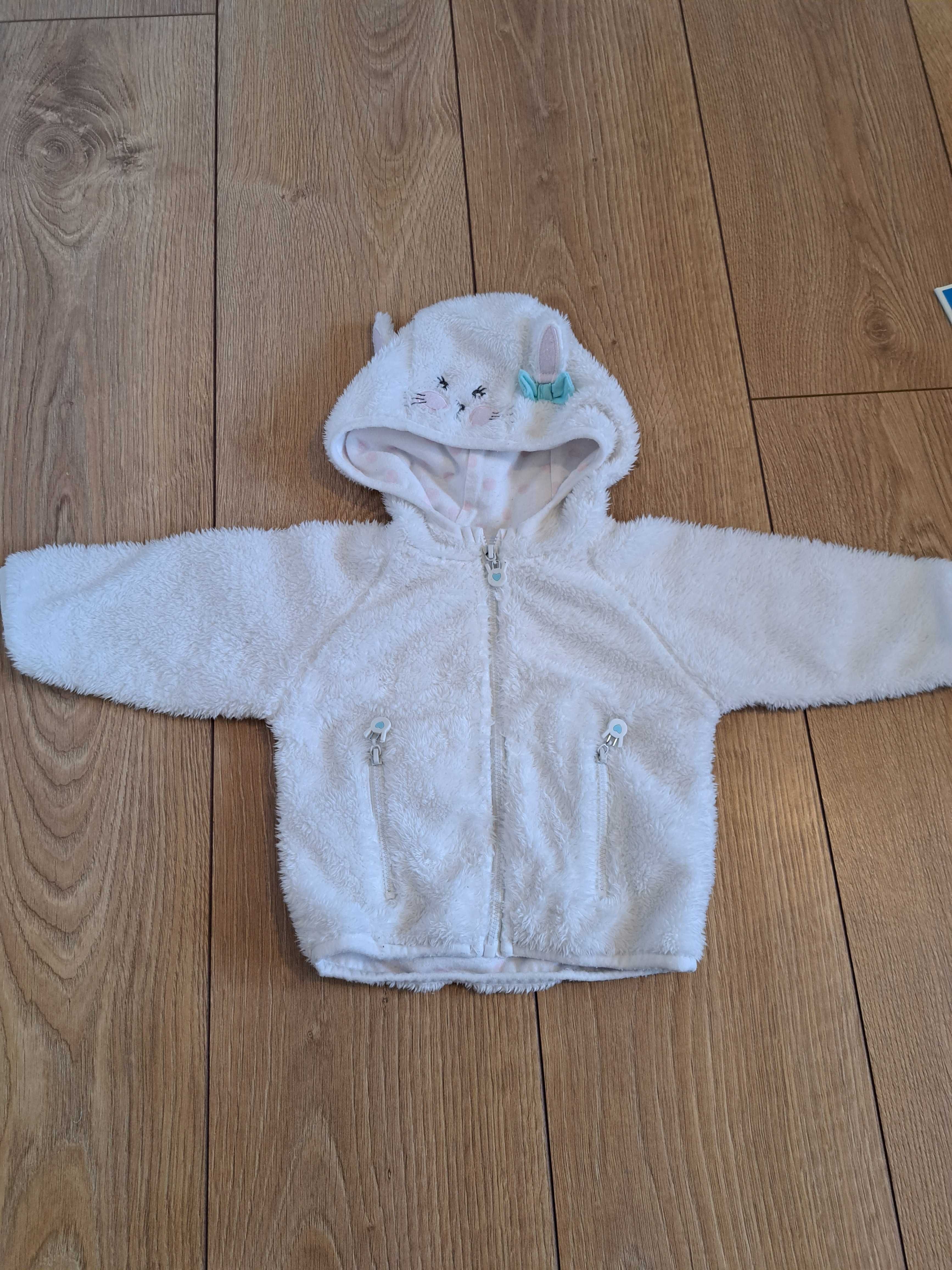 Bluza polarkowa dla niemowlaka dziewczynki biała rozmiar 68
