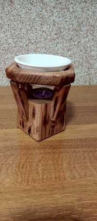Аромалампа дерев'яна + подарунок(свічка)